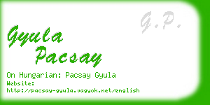 gyula pacsay business card